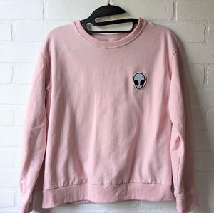 Women's Medium Alien Pink Pullover Sweatshirt